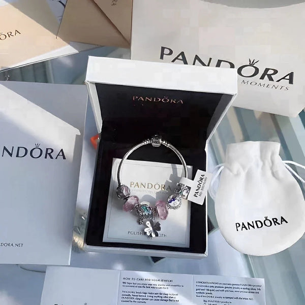 Pulseira Pandora Dreams Prata 925 + 9 Berloques + Pega Ladrão