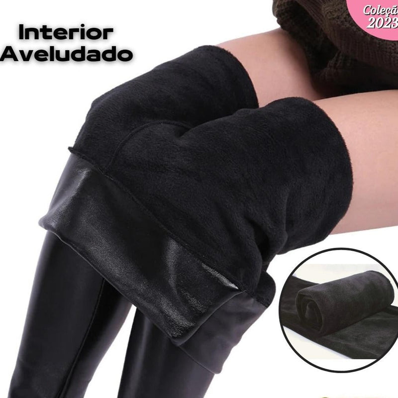 [COMPRE 1 LEVE 2] Calças de Couro Aveludada - HotLeg + Brinde Exclusivo