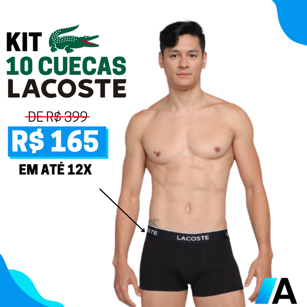 (Compre 1 Leve 10) - Cuecas Boxes Lacoste - Frete Grátis