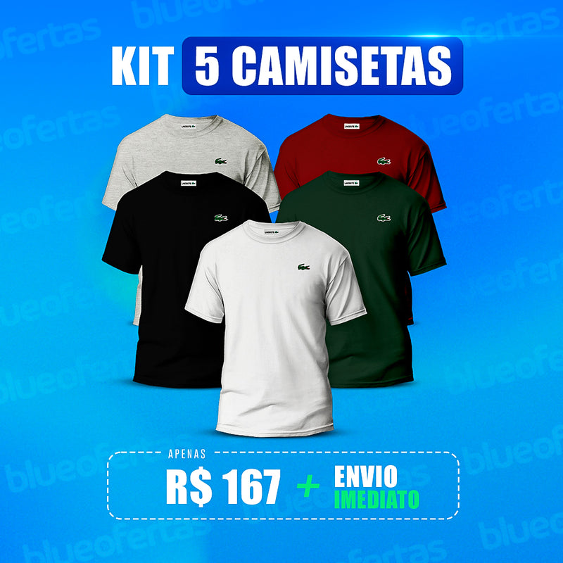 Kit 5 Camisetas LCT - Pague 3 e Leve + 2 de Brinde