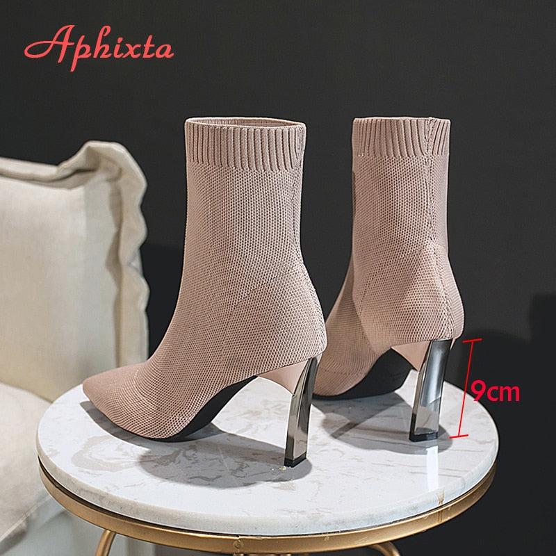 Aphixta - Bota Feminina Salto 9CM