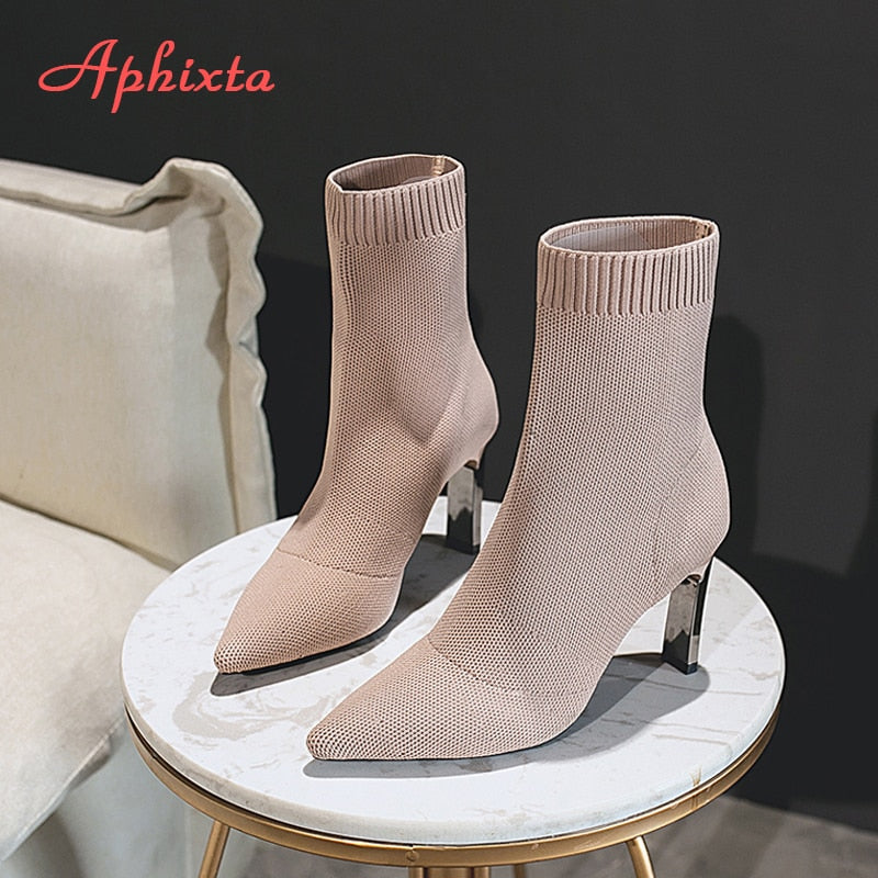 Aphixta - Bota Feminina Salto 9CM