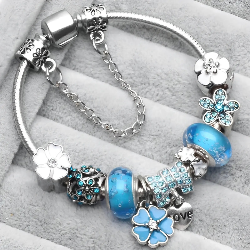 Pulseira Pandora Dreams Prata 925 + 9 Berloques + Pega Ladrão