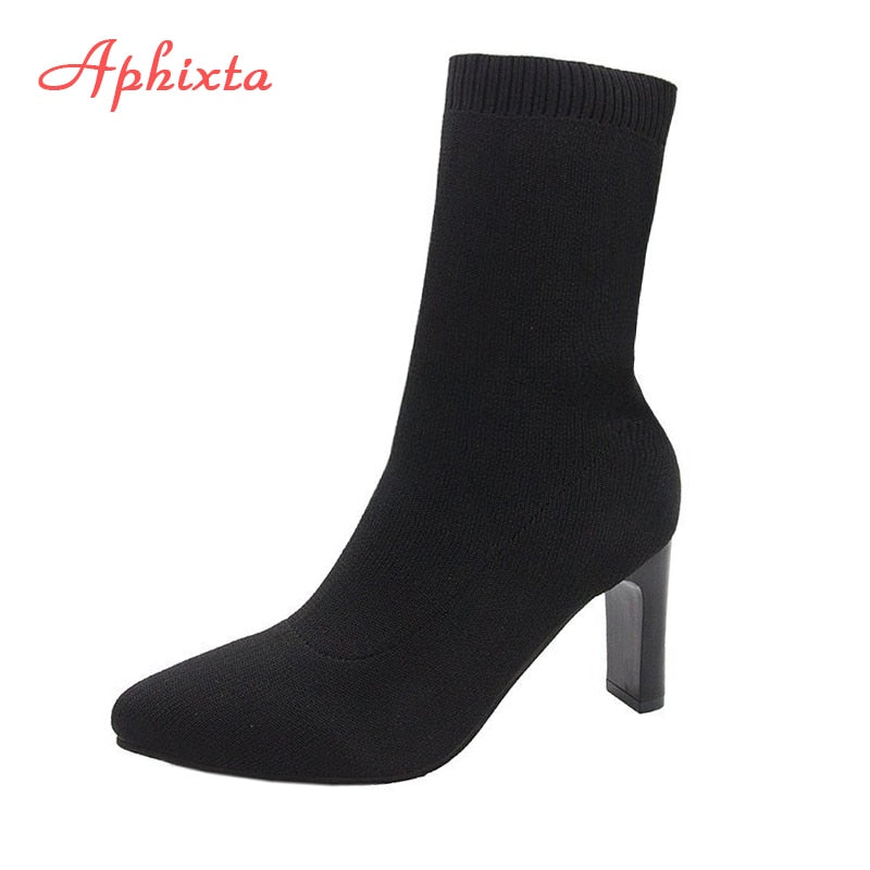 Aphixta - Bota Feminina Salto 9CM