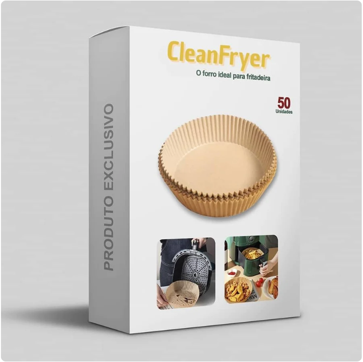 Clean Fryer® - Forro de Papel Descartável para Air Fryer.